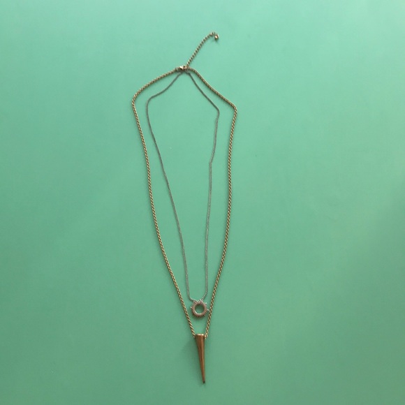 Necklace- silver and gold long necklace - Picture 1 of 4